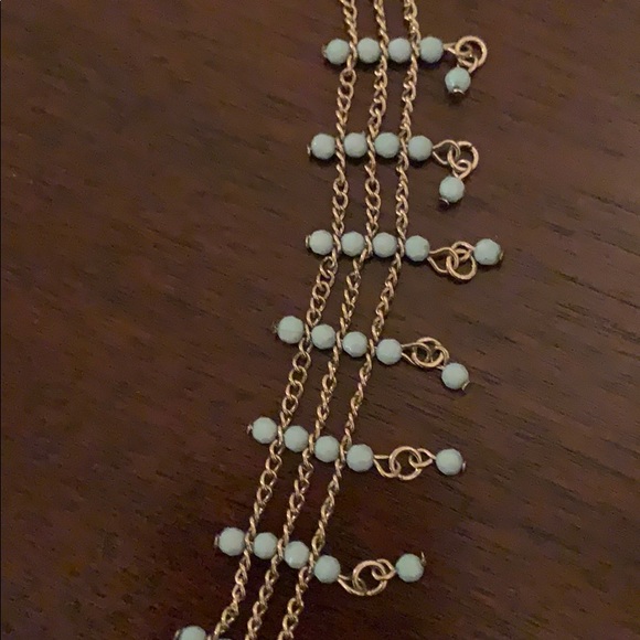 Turquoise beaded gold necklace - Picture 2 of 3
